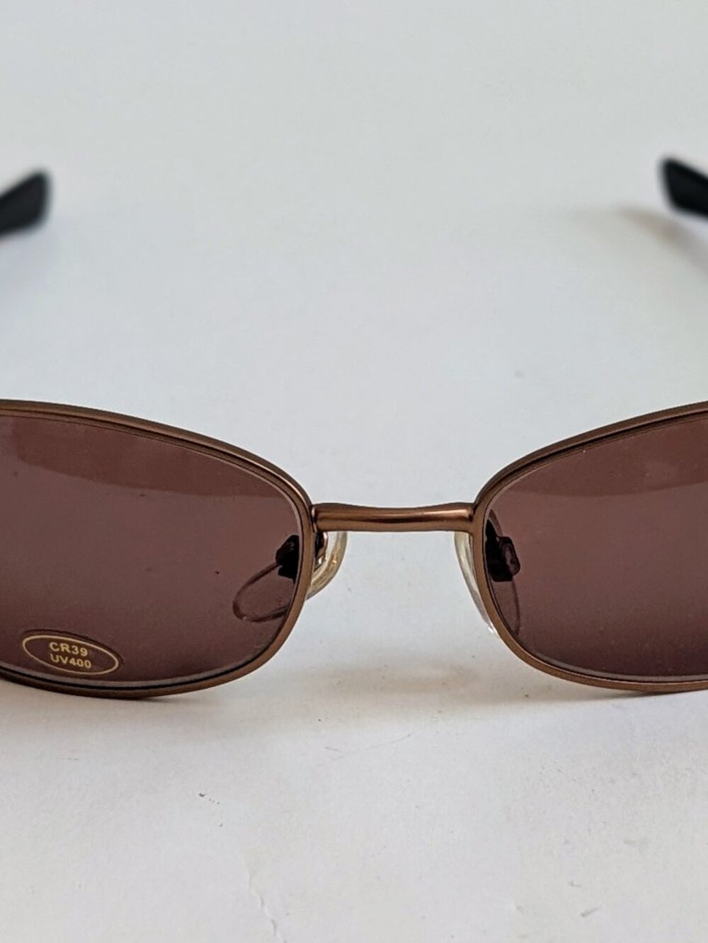 NWT Vintage 90's Rectangle Metal Designer Sport Sunglasses (M. Brown)